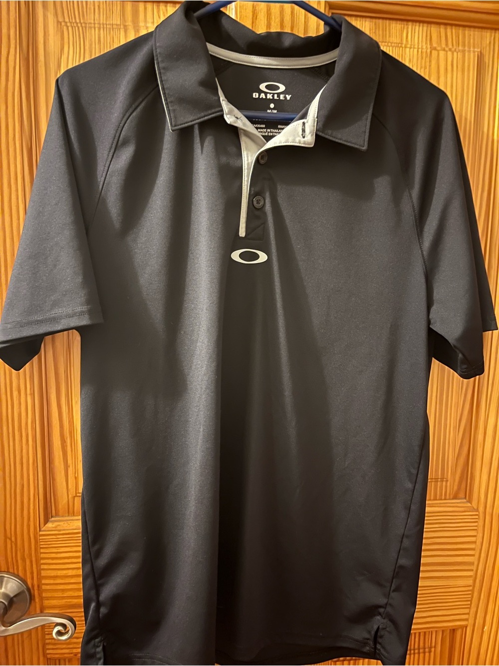Oakley Black Polo with Gray Contrast Trim